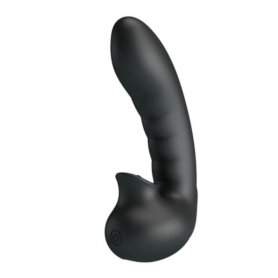 PRETTY LOVE - HOBGOBLIN CUSTODIA PER DITA VIBRANTE 12 VIBRAZIONI + STIMOLATORE CLITORIDE NERO